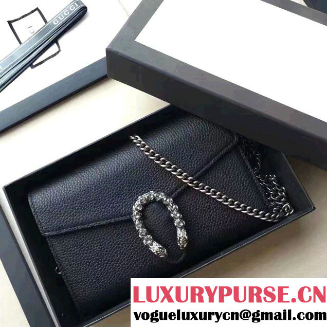 Gucci Dionysus Leather Mini Chain Wallet Bag 401231 Black 2017