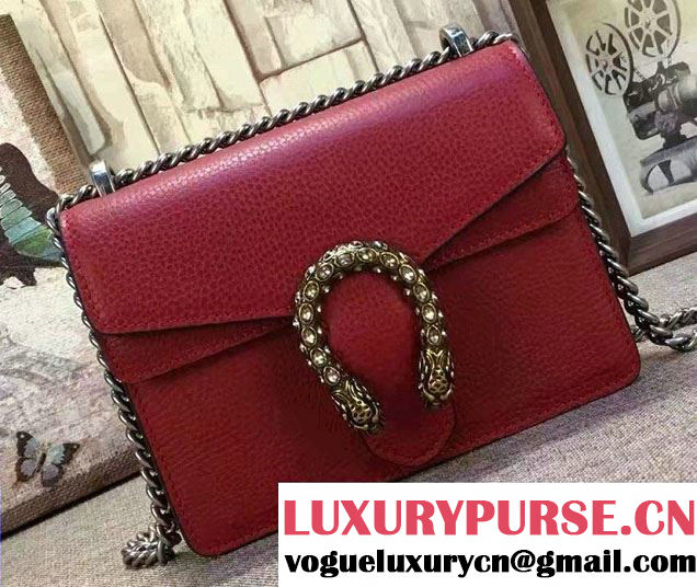 Gucci Mini Dionysus Leather Shoulder Bag 421970 Red 2017