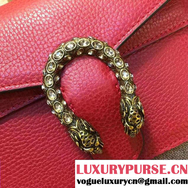 Gucci Mini Dionysus Leather Shoulder Bag 421970 Red 2017
