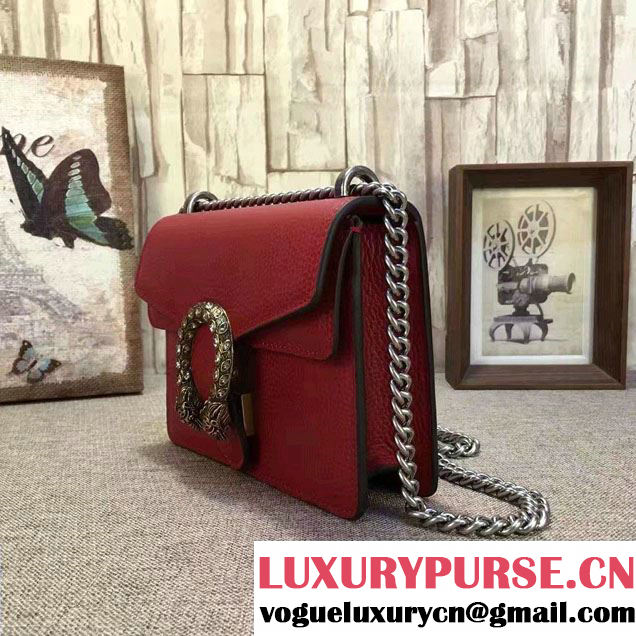 Gucci Mini Dionysus Leather Shoulder Bag 421970 Red 2017