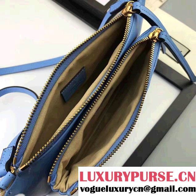 Gucci GG Marmont Matelassé Chevron Shoulder Bag With Pouch 453878 Blue 2017