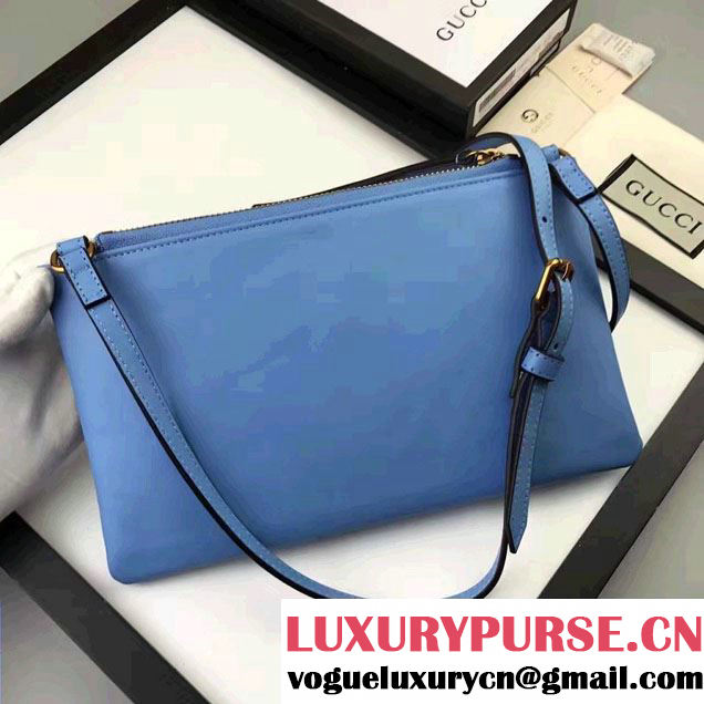 Gucci GG Marmont Matelassé Chevron Shoulder Bag With Pouch 453878 Blue 2017