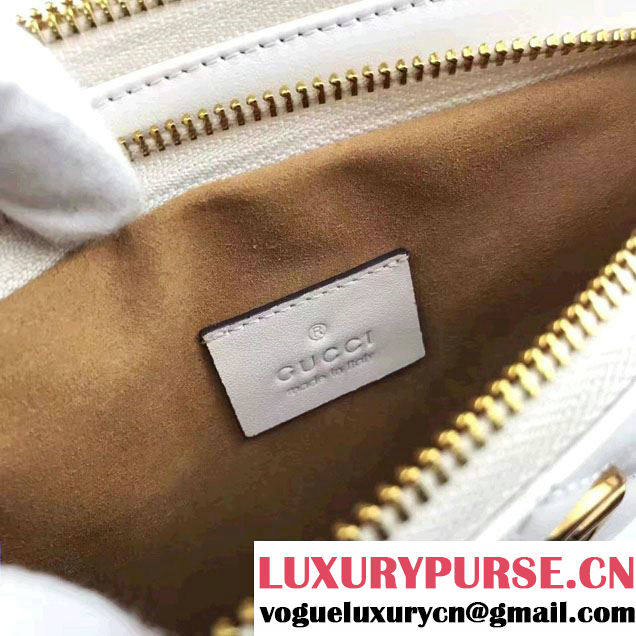 Gucci GG Marmont Matelassé Chevron Shoulder Bag With Pouch 453878 White 2017