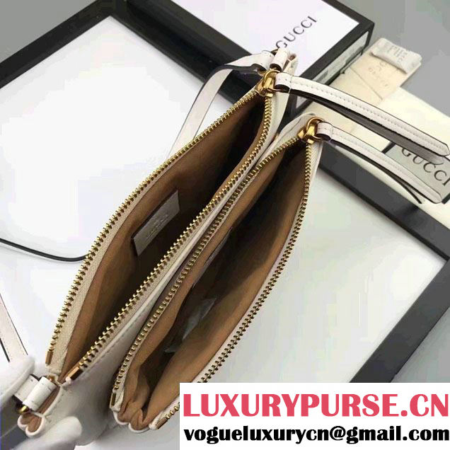 Gucci GG Marmont Matelassé Chevron Shoulder Bag With Pouch 453878 White 2017