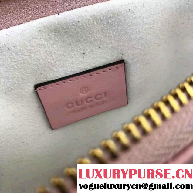 Gucci GG Marmont Matelassé Chevron Shoulder Bag With Pouch 453878 Pink 2017