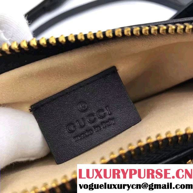 Gucci GG Marmont Matelassé Chevron Shoulder Bag With Pouch 453878 Black 2017