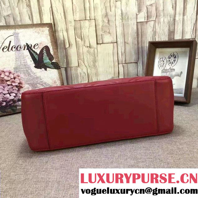 Gucci GG Marmont Matelassé Chevron Chain Shoulder Medium Bag 453569 Red 2016