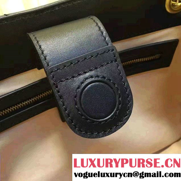 Gucci GG Marmont Matelassé Chevron Chain Shoulder Medium Bag 453569 Black 2016