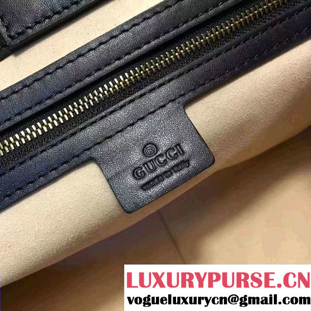 Gucci GG Marmont Matelassé Chevron Chain Shoulder Medium Bag 453569 Black 2016