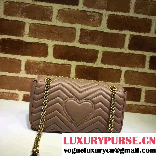 Gucci GG Marmont Matelassé Chevron Small Chain Shoulder Bag 443497 Nude 2016