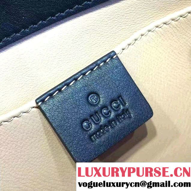 Gucci Pearl Studs And Metal Bee Broadway Leather Chain Clutch Bag 453778 Black 2017