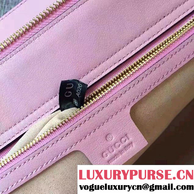 Gucci Soft Signature Shoulder Large Bag 453771 Pink 2017