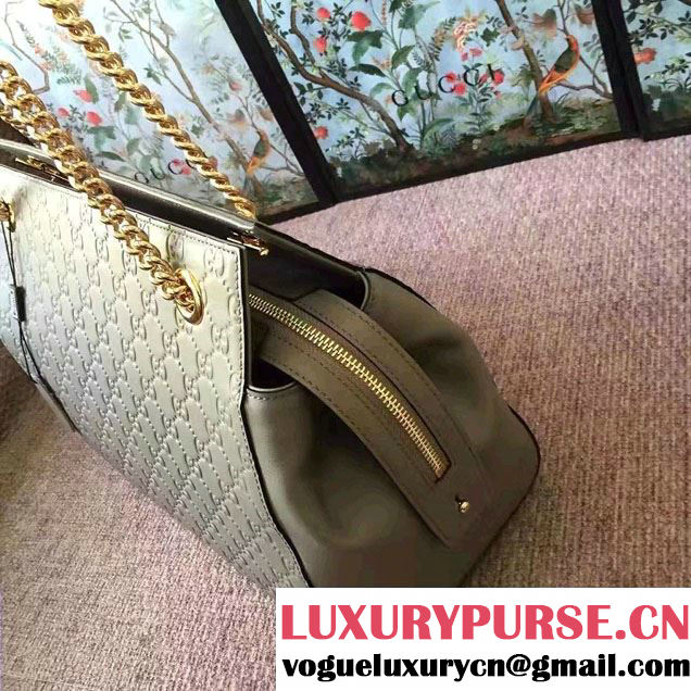 Gucci Soft Signature Shoulder Large Bag 453771 Gray 2017