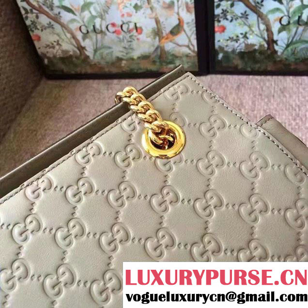 Gucci Soft Signature Shoulder Large Bag 453771 Gray 2017
