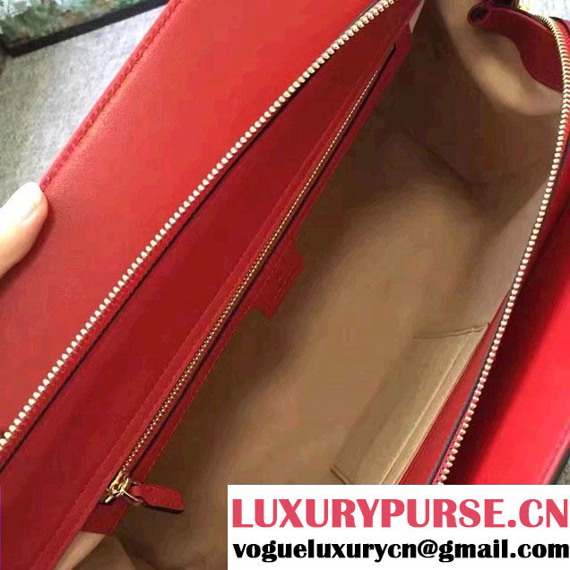 Gucci Soft Signature Shoulder Large Bag 453771 Red 2017