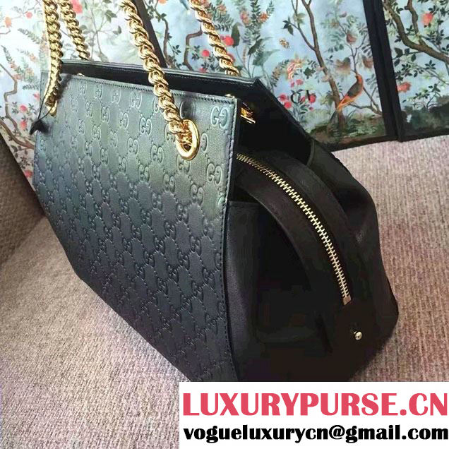 Gucci Soft Signature Shoulder Large Bag 453771 Black 2017