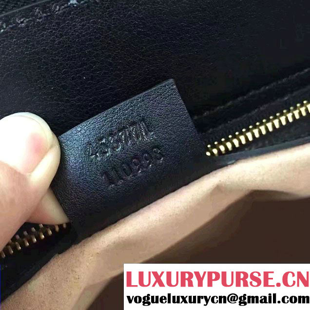 Gucci Soft Signature Shoulder Large Bag 453771 Black 2017