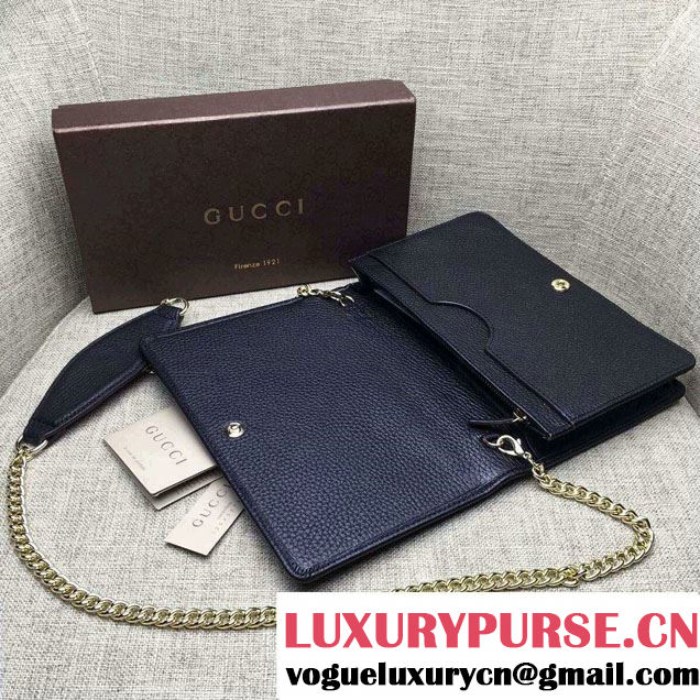 Gucci Soho Leather Mini Chain Wallet Bag 407041 Black