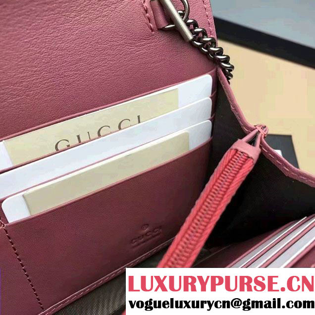 Gucci Padlock Continental Chain Wallet Bag 453506 Blooms Red 2017