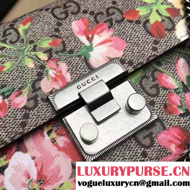 Gucci Padlock Continental Chain Wallet Bag 453506 Blooms Red 2017