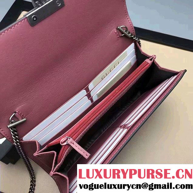 Gucci Padlock Continental Chain Wallet Bag 453506 Blooms Red 2017