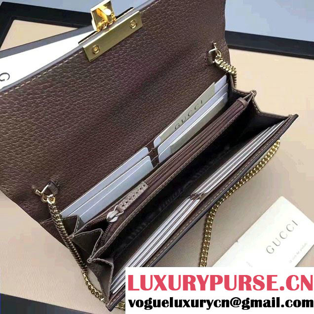 Gucci Padlock Continental Chain Wallet Bag 453506 Bengal Pink 2017