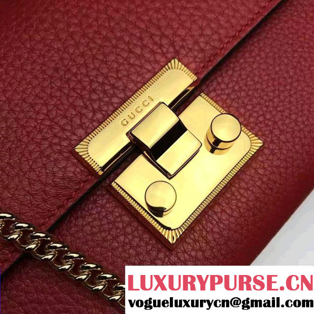 Gucci Padlock Leather Continental Chain Wallet Bag 453506 Red 2017