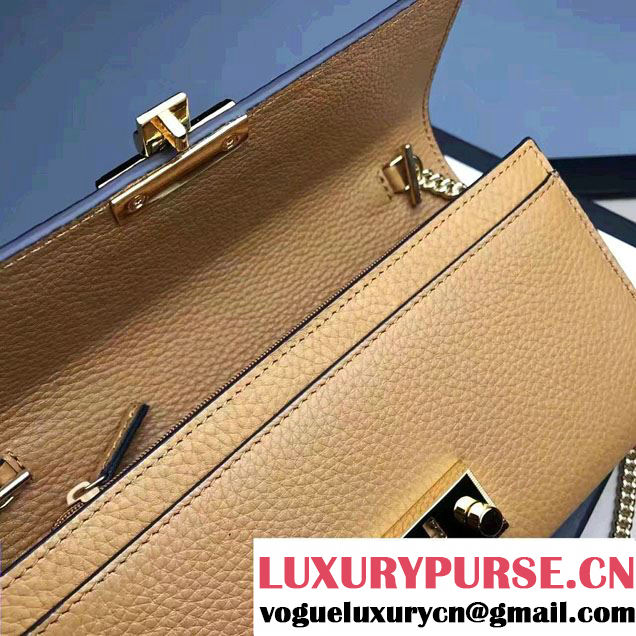 Gucci Padlock Leather Continental Chain Wallet Bag 453506 Brown 2017