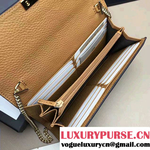 Gucci Padlock Leather Continental Chain Wallet Bag 453506 Brown 2017