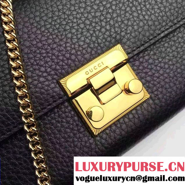 Gucci Padlock Leather Continental Chain Wallet Bag 453506 Black 2017