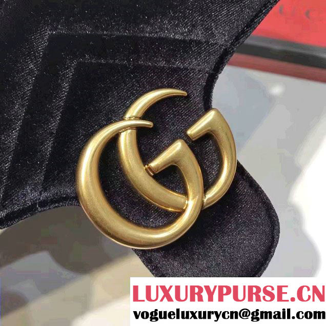 Gucci GG Marmont Matelassé Chevron Velvet Small Chain Shoulder Bag 443497