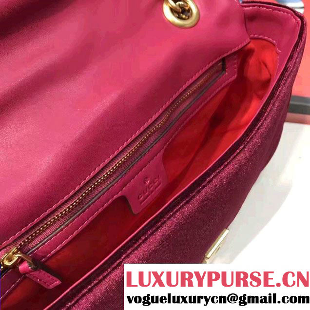 Gucci GG Marmont Matelassé Chevron Velvet Small Chain Shoulder Bag 443497