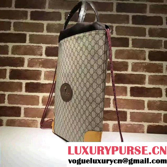 Gucci 473872 GG Supreme Drawstring Backpack Yellow 2017 (XYS-7091524 )