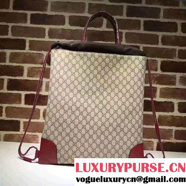 Gucci 473872 GG Supreme Drawstring Backpack Red 2017 (XYS-7091523 )