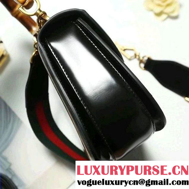 Gucci Bamboo Classic Frame Print Round Top Handle Bag 495880 Black 2017 (2A010-7100829 )