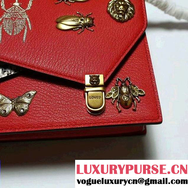 Gucci Ottilia leather Small Top Handle 488715 Red 2017 (2A010-7100810 )
