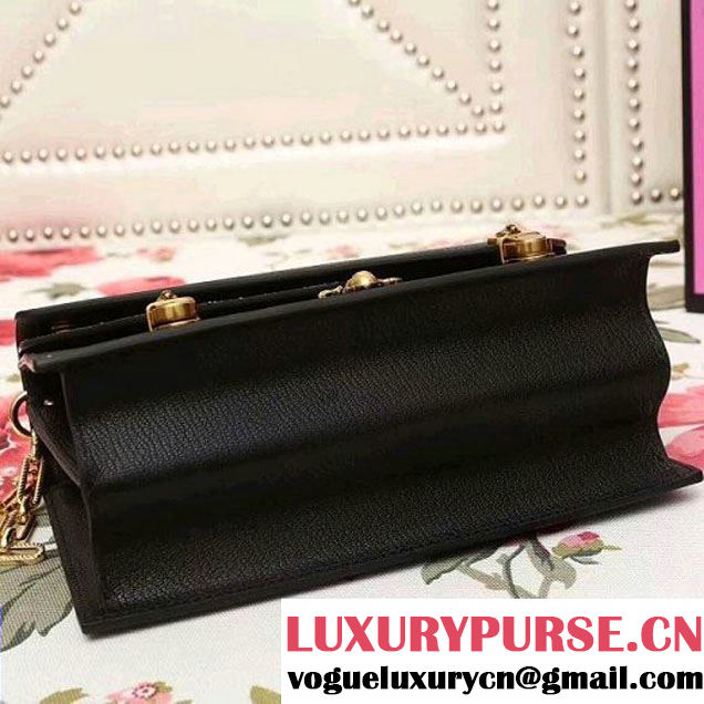 Gucci Ottilia leather Small Top Handle 488715 Black 2017 (2A010-7100809 )
