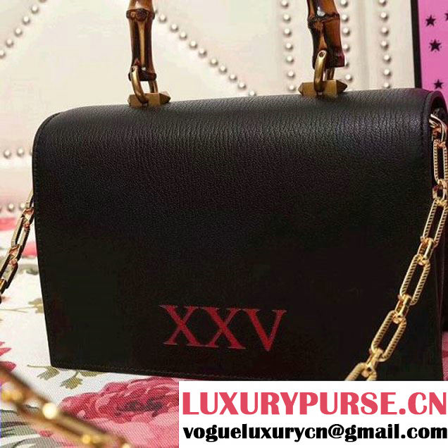 Gucci Ottilia leather Small Top Handle 488715 Black 2017 (2A010-7100809 )
