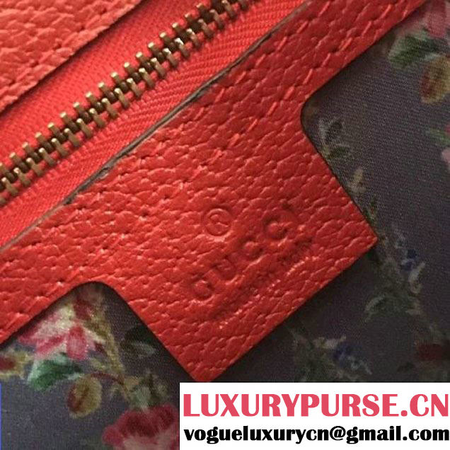 Gucci Leather with Moth Medium Top Handle Bag 488691 Red 2017 (SLP-70100805 )