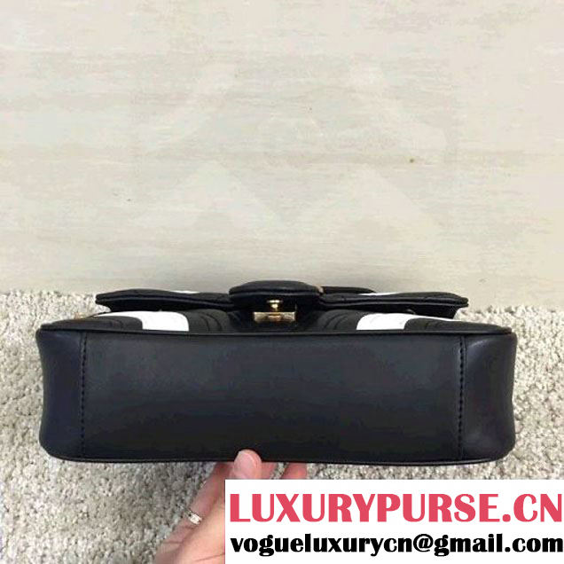 Gucci GG Marmont Matelassé Small Shoulder Bag 443497 Black/White 2016 (YN-7101651 )