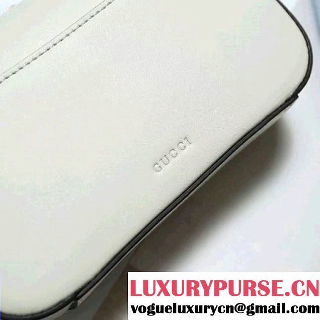 Gucci Leather Pearls Chain Shoulder Bag White 2017 (2A010-7100830 )