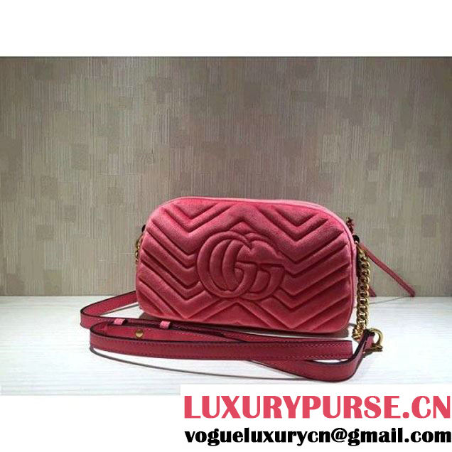 Gucci GG Marmont Velvet Small Camera Shoulder Bag 447632 Pink 2017 (DC-7100826 )