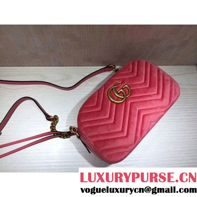 Gucci GG Marmont Velvet Small Camera Shoulder Bag 447632 Pink 2017 (DC-7100826 )