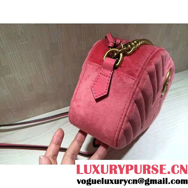 Gucci GG Marmont Velvet Small Camera Shoulder Bag 447632 Pink 2017 (DC-7100826 )