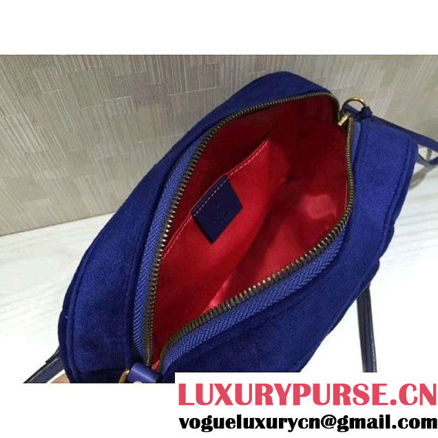 Gucci GG Marmont Velvet Small Camera Shoulder Bag 447632 Cobalt Blue 2017 (DC-7100825 )