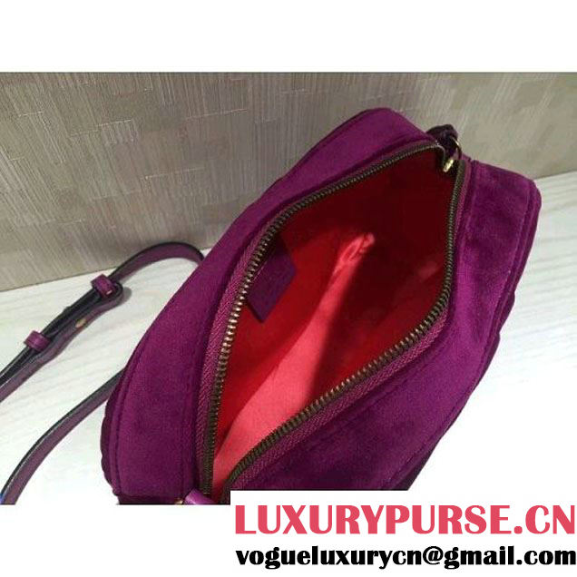 Gucci GG Marmont Velvet Small Camera Shoulder Bag 447632 Fuchsia 2017 (DC-7100824 )