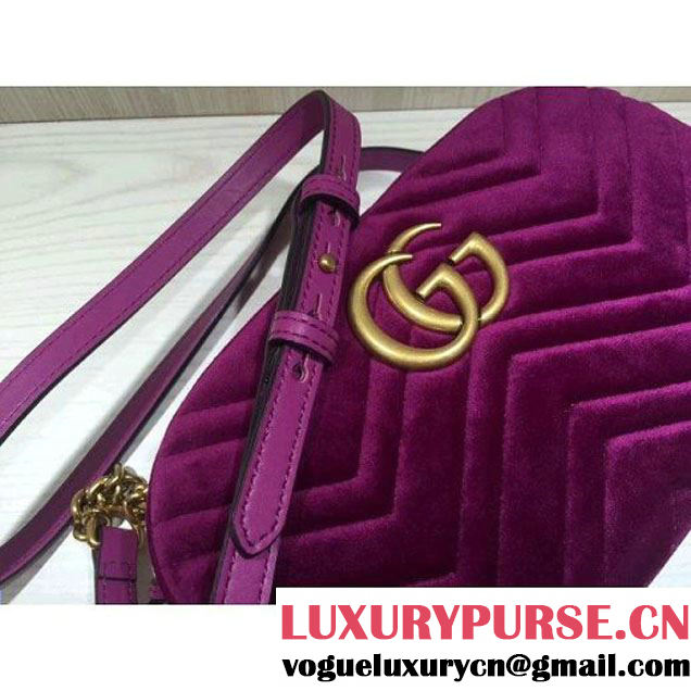 Gucci GG Marmont Velvet Small Camera Shoulder Bag 447632 Fuchsia 2017 (DC-7100824 )