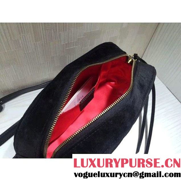Gucci GG Marmont Velvet Small Camera Shoulder Bag 447632 Black 2017 (DC-7100823 )