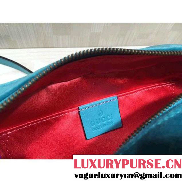 Gucci GG Marmont Velvet Small Camera Shoulder Bag 447632 Blue 2017 (DC-7100822 )