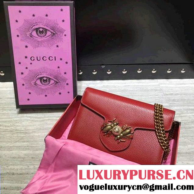 Gucci Broadway Leather Mini Bag Red 2017 (2A068-7100816 )